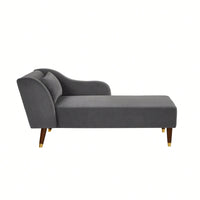 Elegant Beige Velvet Chaise Lounge Chair For Stylish Living Room Decor