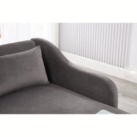 Elegant Beige Velvet Chaise Lounge Chair For Stylish Living Room Decor
