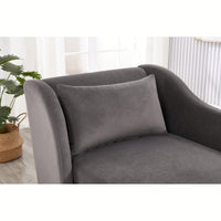 Elegant Beige Velvet Chaise Lounge Chair For Stylish Living Room Decor