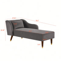 Elegant Beige Velvet Chaise Lounge Chair For Stylish Living Room Decor