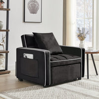 Versatile Grey Sofa Bed Chair With Adjustable Backrest For Modern Living Spaces, Folds Into Single Bed Or Recliner