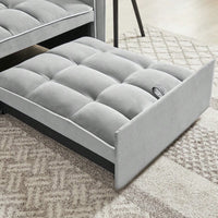 Versatile Grey Sofa Bed Chair With Adjustable Backrest For Modern Living Spaces, Folds Into Single Bed Or Recliner