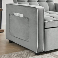 Versatile Grey Sofa Bed Chair With Adjustable Backrest For Modern Living Spaces, Folds Into Single Bed Or Recliner