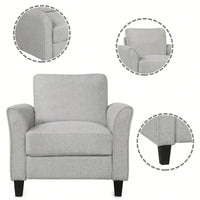 Stylish Gray Single Sofa With Armrests For Cozy Living Room Seating