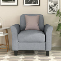 Stylish Gray Single Sofa With Armrests For Cozy Living Room Seating