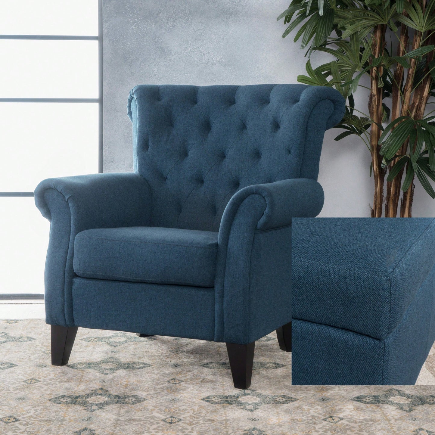 Elegant Tufted Accent Chair For Living Room Or Bedroom Decor