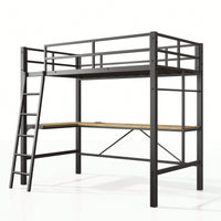 Loft Bed With U Shaped Desk For Space-Saving Home Office And Bedroom Organization