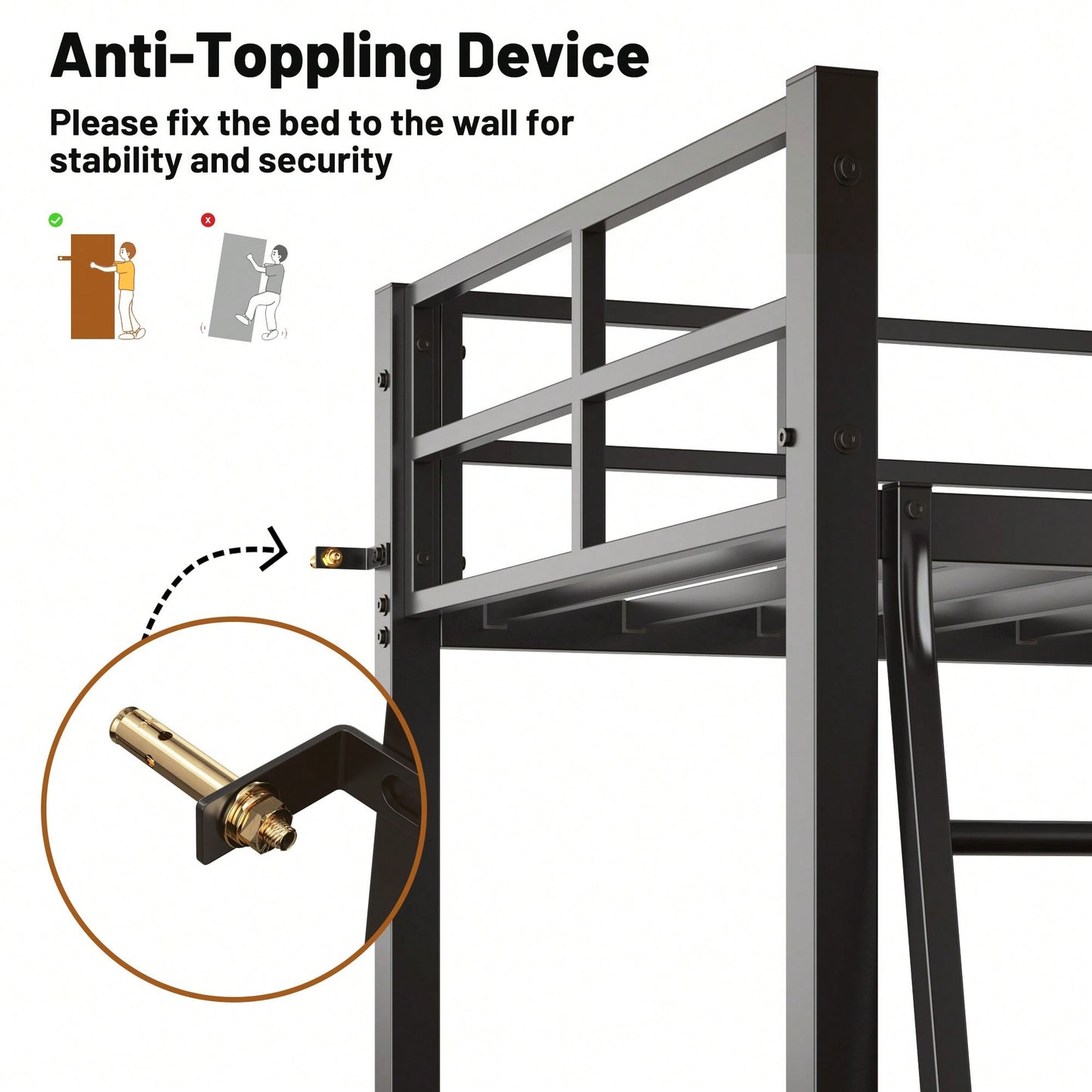 Loft Bed With U Shaped Desk For Space-Saving Home Office And Bedroom Organization