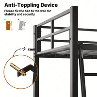 Loft Bed With U Shaped Desk For Space-Saving Home Office And Bedroom Organization