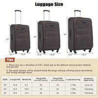 Expandable 3 Piece Softside Luggage Set With Lightweight Spinner Suitcase And Duffel Bag For Travel