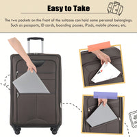 Expandable 3 Piece Softside Luggage Set With Lightweight Spinner Suitcase And Duffel Bag For Travel