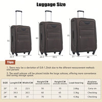 Expandable 3 Piece Softside Luggage Set With Lightweight Spinner Suitcase And Duffel Bag For Travel