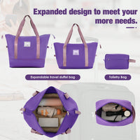 Expandable 3 Piece Softside Luggage Set With Lightweight Spinner Suitcase And Duffel Bag For Travel