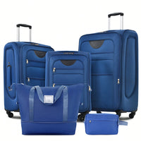 Expandable 3 Piece Softside Luggage Set With Lightweight Spinner Suitcase And Duffel Bag For Travel