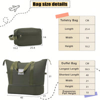 Expandable 3 Piece Softside Luggage Set With Lightweight Spinner Suitcase And Duffel Bag For Travel