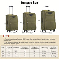 Expandable 3 Piece Softside Luggage Set With Lightweight Spinner Suitcase And Duffel Bag For Travel