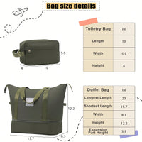 Expandable 3 Piece Softside Luggage Set With Lightweight Spinner Suitcase And Duffel Bag For Travel