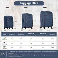 Expandable 3 Piece Softside Luggage Set With Lightweight Spinner Suitcase And Duffel Bag For Travel