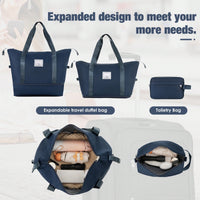 Expandable 3 Piece Softside Luggage Set With Lightweight Spinner Suitcase And Duffel Bag For Travel