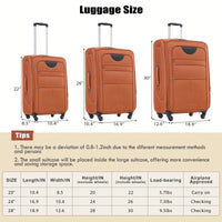 Expandable 3 Piece Softside Luggage Set With Lightweight Spinner Suitcase And Duffel Bag For Travel