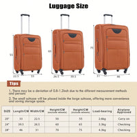 Expandable 3 Piece Softside Luggage Set With Lightweight Spinner Suitcase And Duffel Bag For Travel