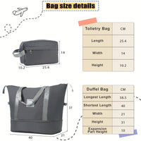 Expandable 3 Piece Softside Luggage Set With Lightweight Spinner Suitcase And Duffel Bag For Travel