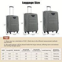 Expandable 3 Piece Softside Luggage Set With Lightweight Spinner Suitcase And Duffel Bag For Travel