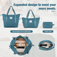 Expandable 3 Piece Softside Luggage Set With Lightweight Spinner Suitcase And Duffel Bag For Travel