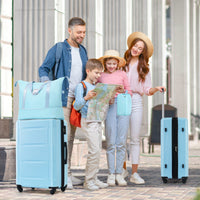 Expandable 2 Piece Lightweight Luggage Set With Spinner Wheels And TSA Lock 20 Inch And 28 Inch Suitcases