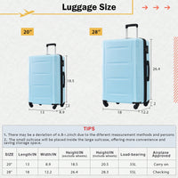 Expandable 2 Piece Lightweight Luggage Set With Spinner Wheels And TSA Lock 20 Inch And 28 Inch Suitcases