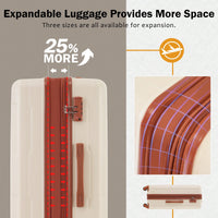 Expandable 2 Piece Lightweight Luggage Set With Spinner Wheels And TSA Lock 20 Inch And 28 Inch Suitcases