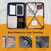 Expandable 2 Piece Lightweight Luggage Set With Spinner Wheels And TSA Lock 20 Inch And 28 Inch Suitcases
