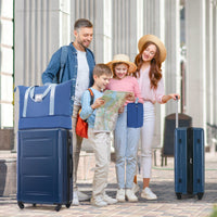 Expandable 2 Piece Lightweight Luggage Set With Spinner Wheels And TSA Lock 20 Inch And 28 Inch Suitcases