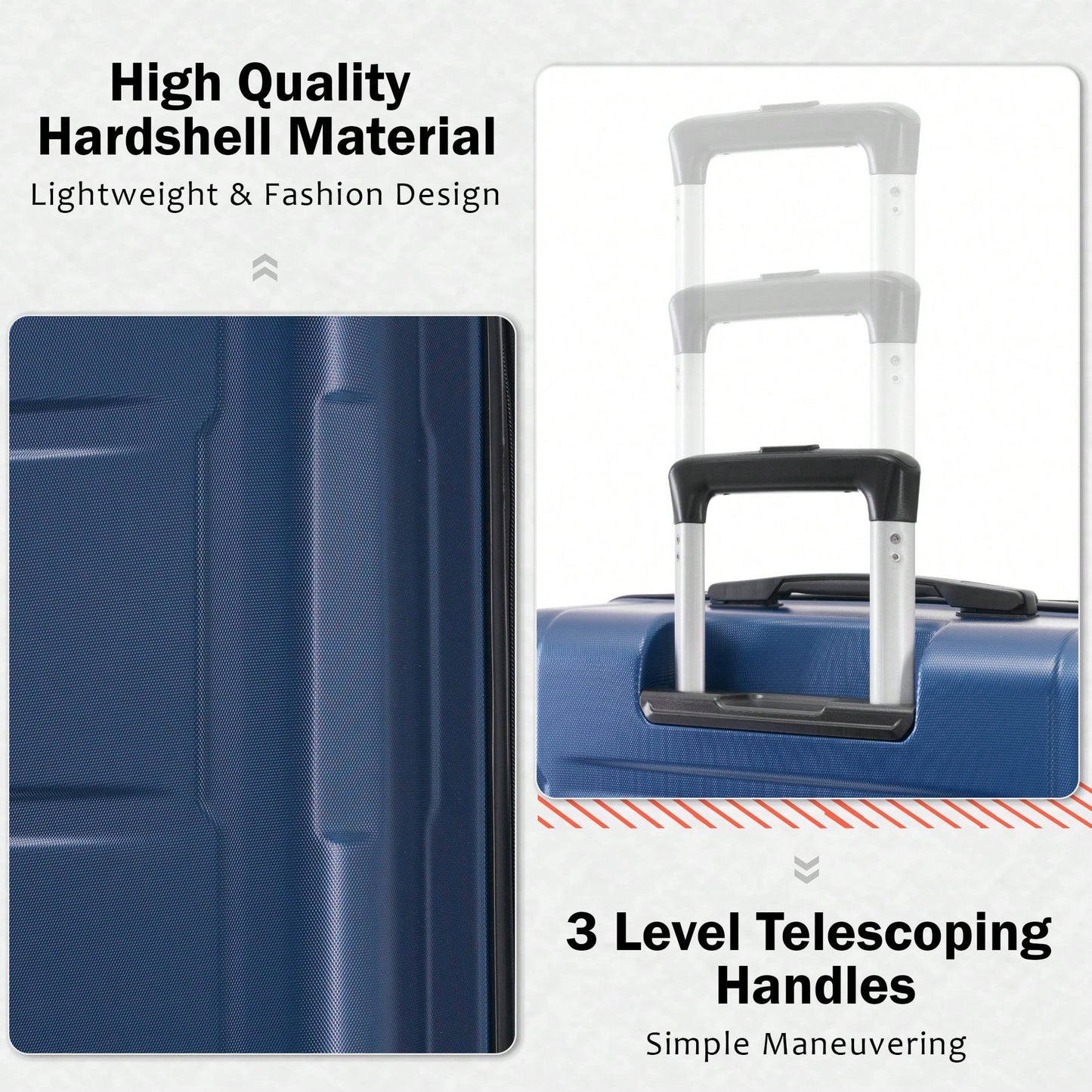 Expandable 2 Piece Lightweight Luggage Set With Spinner Wheels And TSA Lock 20 Inch And 28 Inch Suitcases