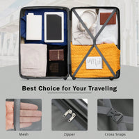 Expandable 2 Piece Lightweight Luggage Set With Spinner Wheels And TSA Lock 20 Inch And 28 Inch Suitcases