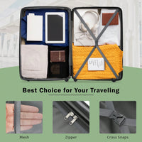 Expandable 2 Piece Lightweight Luggage Set With Spinner Wheels And TSA Lock 20 Inch And 28 Inch Suitcases
