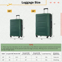 Expandable 2 Piece Lightweight Luggage Set With Spinner Wheels And TSA Lock 20 Inch And 28 Inch Suitcases