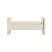 Cozy Upholstered Bed End Bench With Storage And Arms For Living Room Bedroom Dorm Stylish Teddy Grey Footrest And Vanity Stool