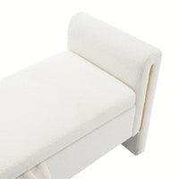 Cozy Upholstered Bed End Bench With Storage And Arms For Living Room Bedroom Dorm Stylish Teddy Grey Footrest And Vanity Stool