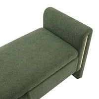 Cozy Upholstered Bed End Bench With Storage And Arms For Living Room Bedroom Dorm Stylish Teddy Grey Footrest And Vanity Stool