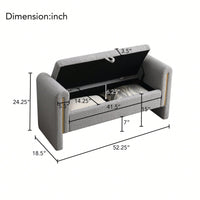 Cozy Upholstered Bed End Bench With Storage And Arms For Living Room Bedroom Dorm Stylish Teddy Grey Footrest And Vanity Stool