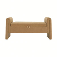 Cozy Upholstered Bed End Bench With Storage And Arms For Living Room Bedroom Dorm Stylish Teddy Grey Footrest And Vanity Stool