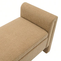 Cozy Upholstered Bed End Bench With Storage And Arms For Living Room Bedroom Dorm Stylish Teddy Grey Footrest And Vanity Stool