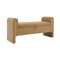 Cozy Upholstered Bed End Bench With Storage And Arms For Living Room Bedroom Dorm Stylish Teddy Grey Footrest And Vanity Stool