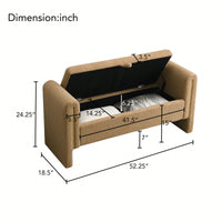 Cozy Upholstered Bed End Bench With Storage And Arms For Living Room Bedroom Dorm Stylish Teddy Grey Footrest And Vanity Stool
