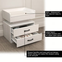 Adjustable LED Strip Light Nightstand With 2 Drawers And Ample Storage For Bedside, Coffee, Sofa, Or Study Desk