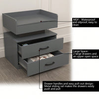 Adjustable LED Strip Light Nightstand With 2 Drawers And Ample Storage For Bedside, Coffee, Sofa, Or Study Desk