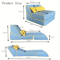 Versatile 3-In-1 Folding Sofa Bed For Living Room And Outdoor Use, Easy To Carry And Convert