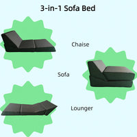 Versatile 3-In-1 Folding Sofa Bed For Living Room And Outdoor Use, Easy To Carry And Convert