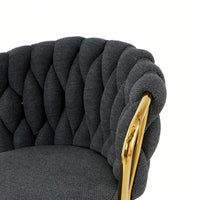 Modern High Stool With Gold Plated Legs Dark Grey Linen Bar Chairs For Kitchen Dining Cafe Restaurant Set Of 2